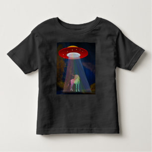 Unicorn Under UFO Rainbow Beam at Night, ZKoA Toddler T-Shirt