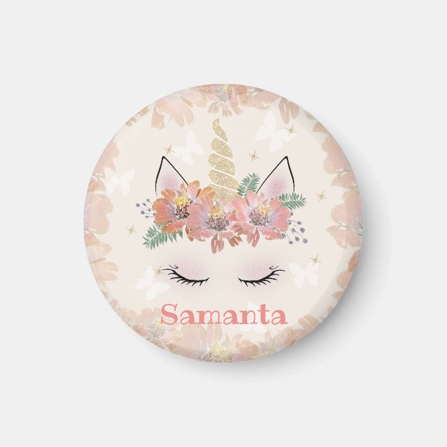 Unicorn, Unicorn Face, personalised Magnet (Front)