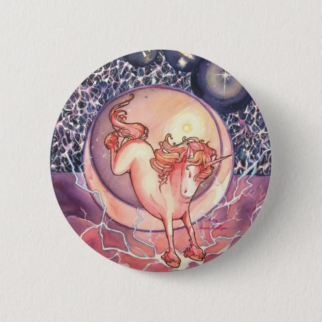 Unicorn, Universe 6 Cm Round Badge (Front)