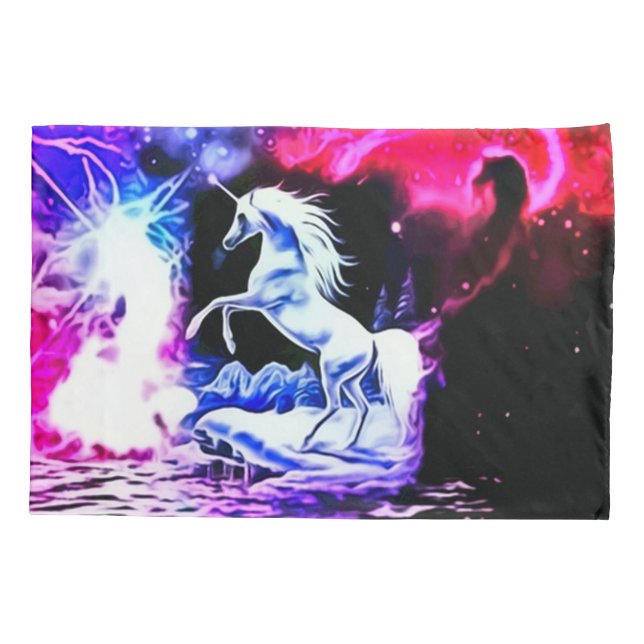 Unicorn Universe Fantasy Airbrush Art Pillowcase (Back)