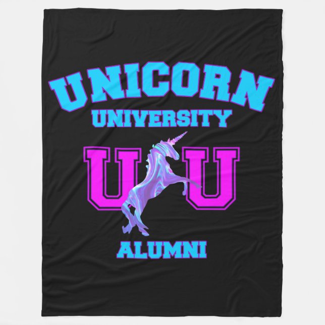 Unicorn University Fleece Blanket (Front)