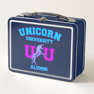 Unicorn University Metal Lunch Box