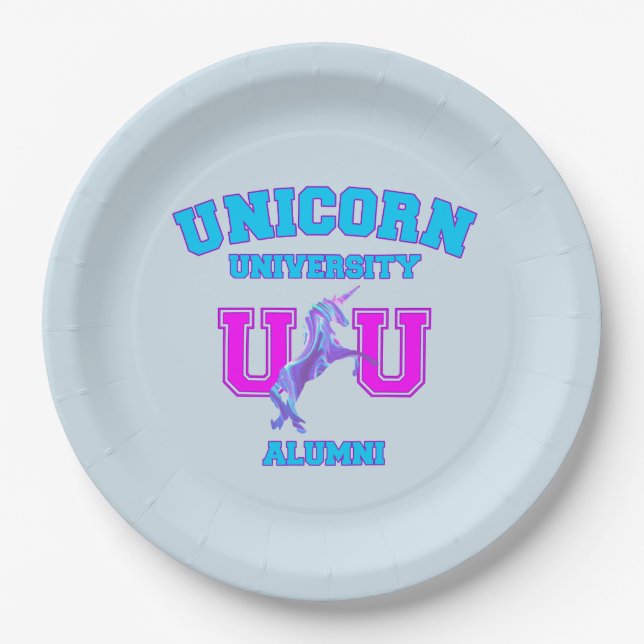 Unicorn University Paper Plate (Front)