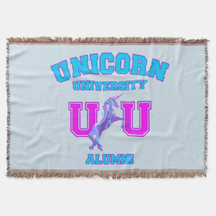 Unicorn University Throw Blanket