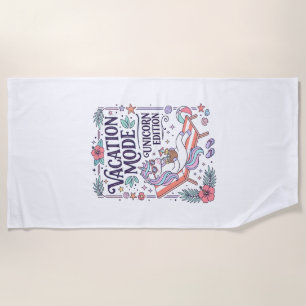 Unicorn Vacation Mode Unicorn Edition Adorable App Beach Towel