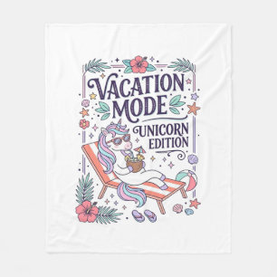 Unicorn Vacation Mode Unicorn Edition Adorable App Fleece Blanket