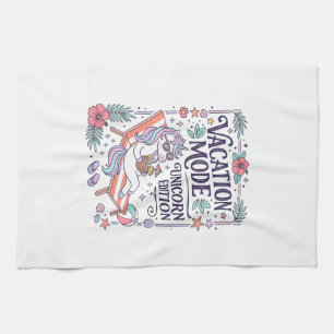Unicorn Vacation Mode Unicorn Edition Adorable App Tea Towel