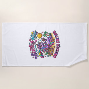 Unicorn Vacation Mode Unicorn Edition Commercial P Beach Towel
