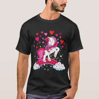 Unicorn Valentines Day Shirt Toddler Girl Love Hea