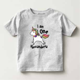 Unicorn w/ rainbow purple pink flowers toddler T-Shirt