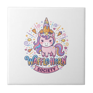 Unicorn Waffle Horn Society Print Ready Apparel Gr Ceramic Tile