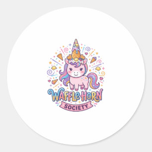 Unicorn Waffle Horn Society Print Ready Apparel Gr Classic Round Sticker