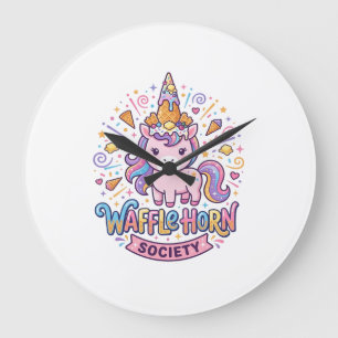 Unicorn Waffle Horn Society Print Ready Apparel Gr Large Clock