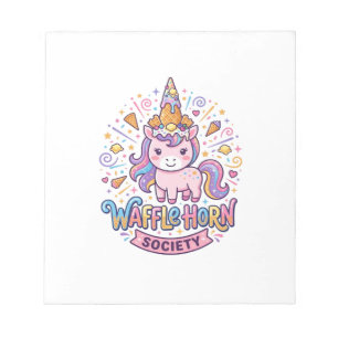 Unicorn Waffle Horn Society Print Ready Apparel Gr Notepad