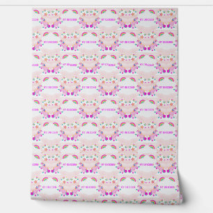 unicorn wallpaper in rose pink fuchia wallpaper my