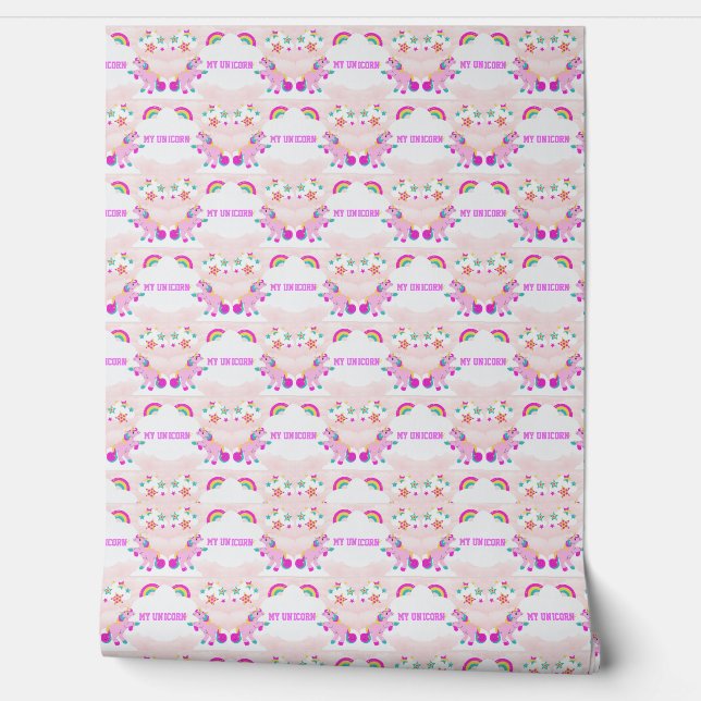 unicorn wallpaper in rose pink fuchia wallpaper my (Unrolling)
