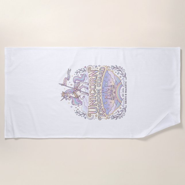 Unicorn Wanderlust Unicorn Gift Idea Vector Design Beach Towel (Front)