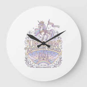 Unicorn Wanderlust Unicorn Gift Idea Vector Design Large Clock