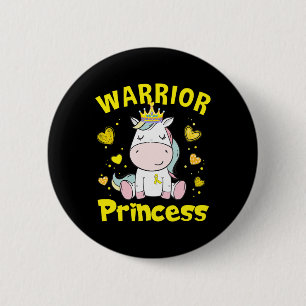 Unicorn Warrior Princess Childhood Cancer Awarenes 6 Cm Round Badge
