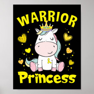 Unicorn Warrior Princess Childhood Cancer Awarenes Poster