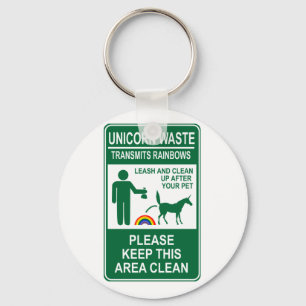 Unicorn Waste Sign Key Ring