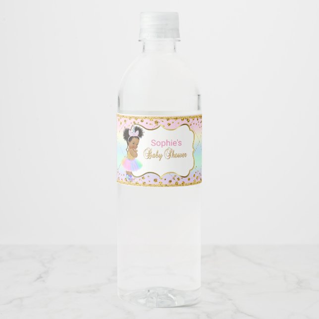 Unicorn water bottle wrappers water bottle label (Front)