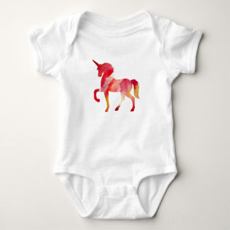Unicorn Watercolor Art Lamp Shade Baby Bodysuit