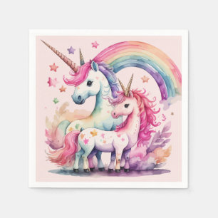 unicorn watercolor napkin