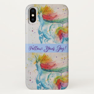 Unicorn Watercolor Painting Folllow Your Joy Case-Mate iPhone Case