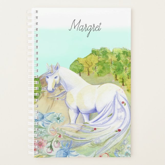 Unicorn Watercolor Planner (Front)