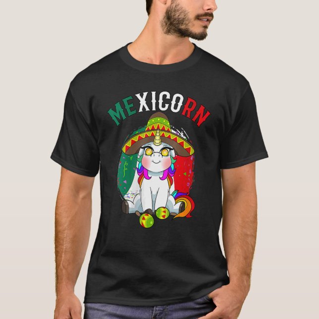 Unicorn Wearing Mask  Cinco De Mayo Mexican Festiv T-Shirt (Front)