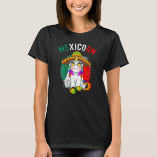 Unicorn Wearing Mask Cinco De Mayo Mexican Festiva T-Shirt