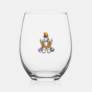 Unicorn Wearing Socks Men Women Kids Boys Girls Th Stemless Wine Glass