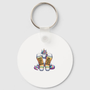Unicorn Wearing Socks Men Women Kids Teens Hanukka Key Ring