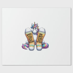 Unicorn Wearing Socks Men Women Kids Teens Hanukka Wrapping Paper