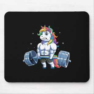 Unicorn Weightlifting Deadlift Fitness Gym Men Wom Mouse Pad