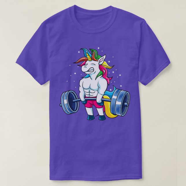 Unicorn Weightlifting  Deadlift Fitness Gym Women  T-Shirt (Design Front)