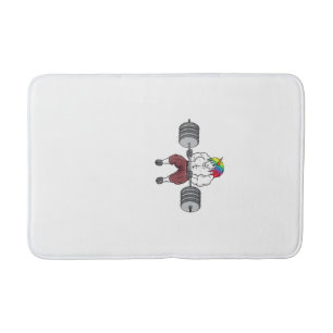 Unicorn Weightlifting Fitness Gym Bodybuilding Tan Bath Mat