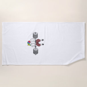 Unicorn Weightlifting Fitness Gym Bodybuilding Tan Beach Towel