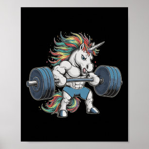 Unicorn Weightlifting Fitness Gym Poster