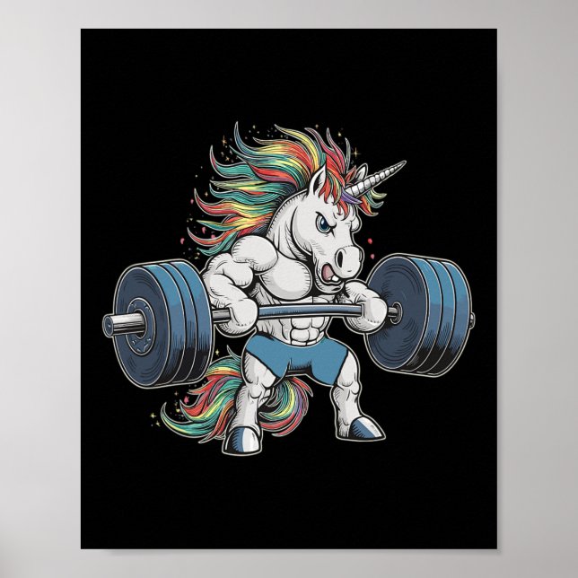 Unicorn Weightlifting Fitness Gym  Poster (Front)