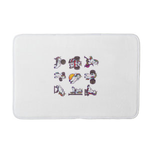 Unicorn Weightlifting Powerlifting Gym Workout Gir Bath Mat