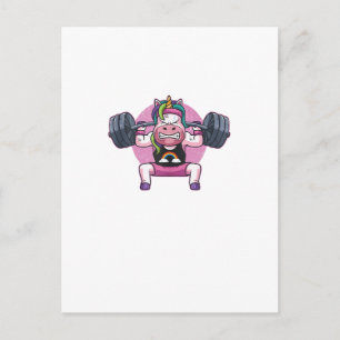 Unicorn Weightlifting Squat Fitness Workout Gym Gi Postcard
