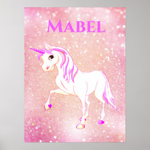 Unicorn Whimsical Girls Magical Pink Cute  Poster