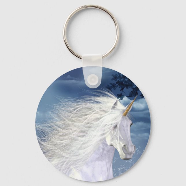 Unicorn White Beauty Key Ring (Front)