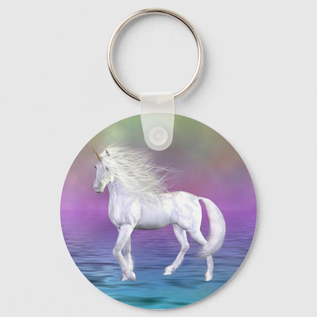 Unicorn White Beauty Key Ring (Front)