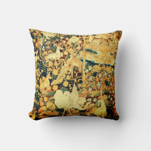 UNICORN WHITE GRYPHON,ANIMALS,FANTASY FLOWERS CUSHION