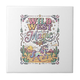 Unicorn Wild West Magic Original Ceramic Tile