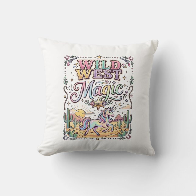 Unicorn Wild West Magic Original Cushion (Front)
