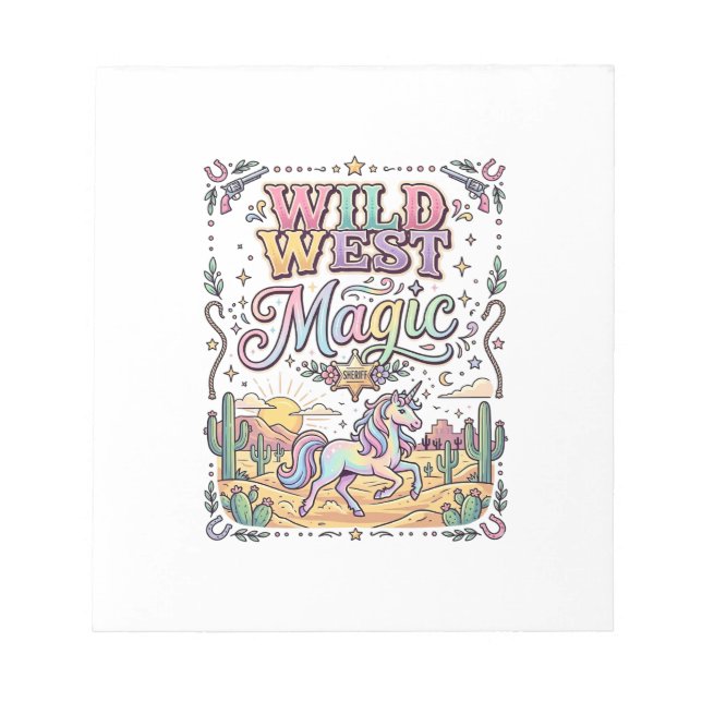 Unicorn Wild West Magic Original Notepad (Front)